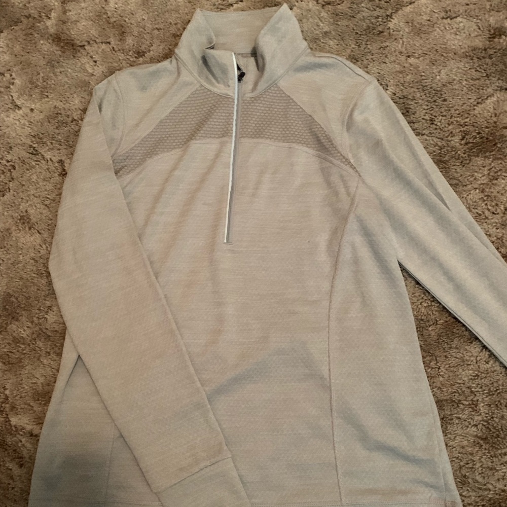 Light grey athletic quarter zip up jacket